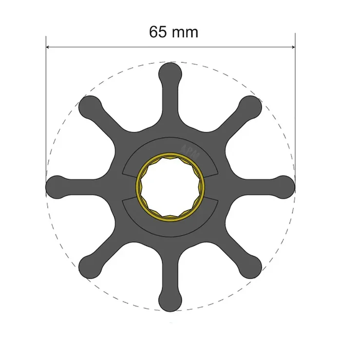 Albin Group Premium Impeller Kit 65 x 16 x 50mm – 8 Blade – Spline Insert