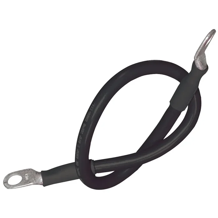 Ancor Battery Cable Assembly, 2 AWG (34mm) Wire, 5/16″ (7.93mm) Stud, Black – 18″ (45.7cm) [189140]