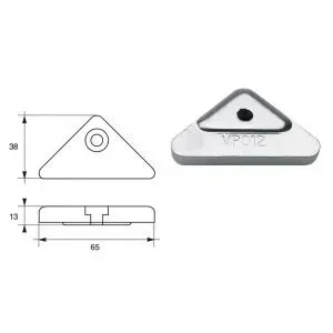 ANODO PER MOTORI VOLVO PENTA F-VP-35 O.C.872793 65X38X13MM ZINCO