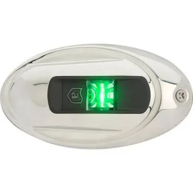 Attwood LightArmor – Navigation Light – Vertical – Stainless Steel – Oval – Green