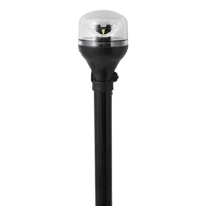 Attwood LightArmor All-Around Light – 12″ Black Pole – Black Horizontal Composite Base w/Adapter [5558-P12A7]