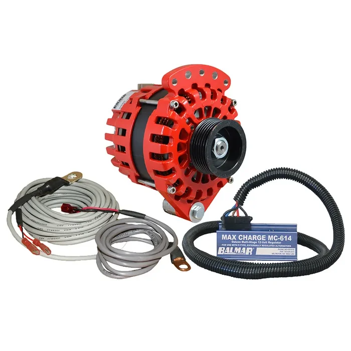 Balmar Alternator 1-2in Single Foot K6 Serpentine Pulley Regulator Temp Sensor – 170A Kit – 12V
