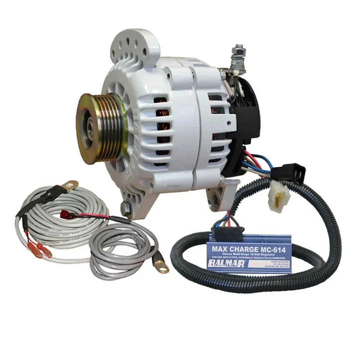 Balmar Alternator 120 AMP 12V 3.15″ Dual Foot Saddle K6 Pulley Regulator Temp Sensor [60-YP-MC-120-K6]