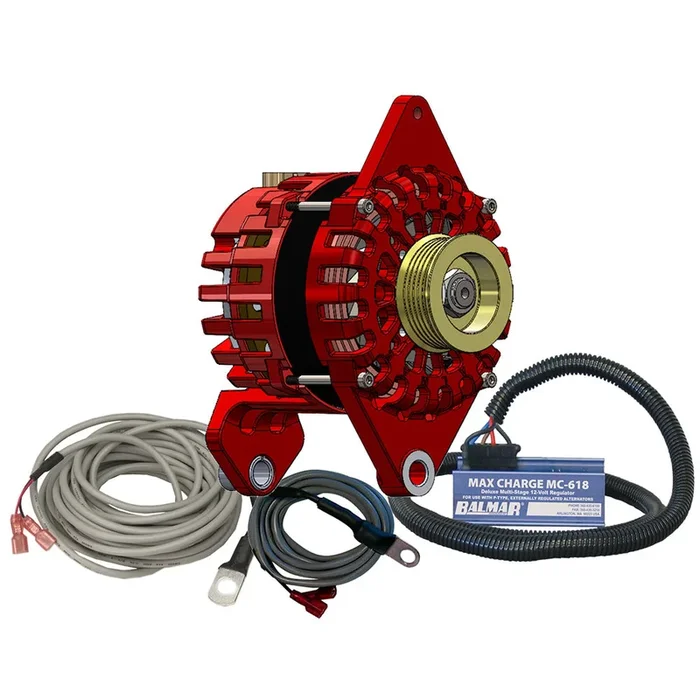 Balmar Alternator 170 AMP Kit 12V 4″ Dual Foot Saddle K6 Pulley Regulator Temp Sensor [XT-DF4-170-K6-KIT]