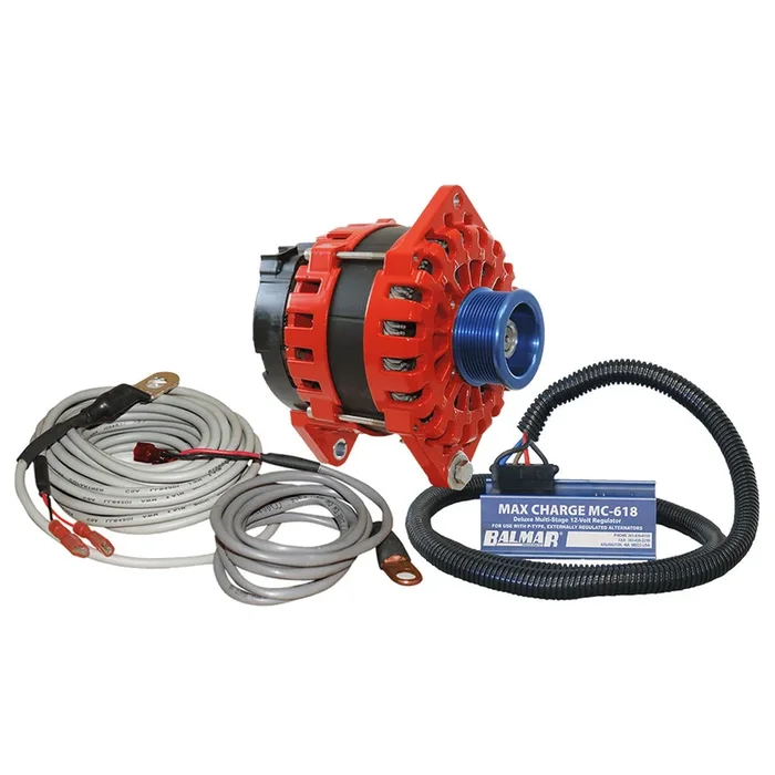 Balmar Alternator 250 AMP Kit 12V 3.15″ Dual Foot Saddle J10 Pulley Regulator Temp Sensor [XT-DF-250-J10-KIT]