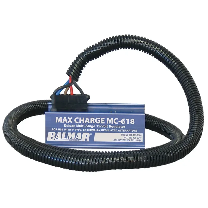 Balmar Max Charge MC-618 Multi-Stage Regulator w/ 54″ Harness – 12V [MC-618-H]