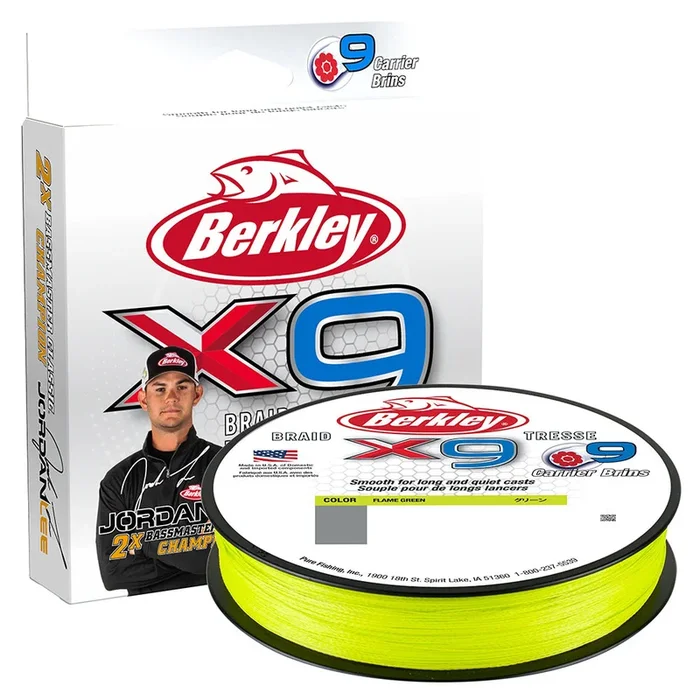 Berkley x9 Flame Green Braid – 15lb – 164 yds – X9BFS15-GG [1614432]