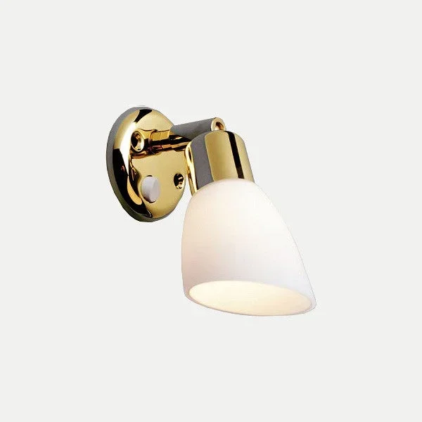 Bunk Side LED Reading Light: Opal Lacquered Brass or Chrome Finish