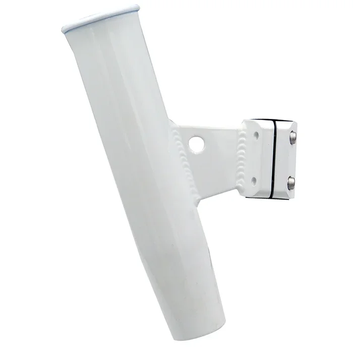 C.E. Smith Aluminum Vertical Clamp-On Rod Holder 1-5/16″ OD White Powdercoat w/Sleeve [53716]