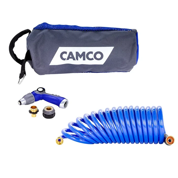 Camco 20‘ Coiled Hose & Spray Nozzle Kit – 41980