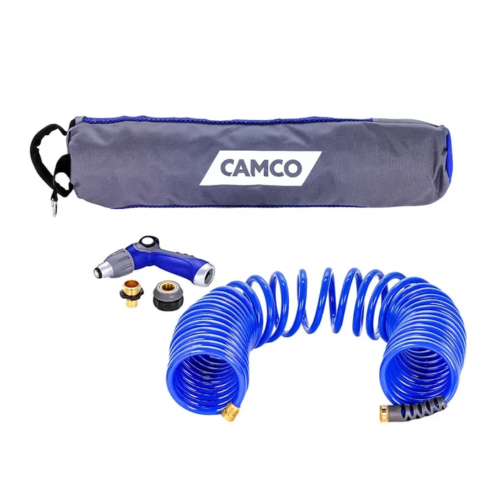 Camco 40ft Coiled Hose & Spray Nozzle Kit