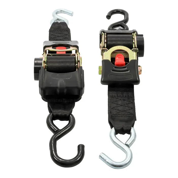 Camco Retractable Tie Down Straps – 2″ Width 6‘ Dual Hooks – 50031