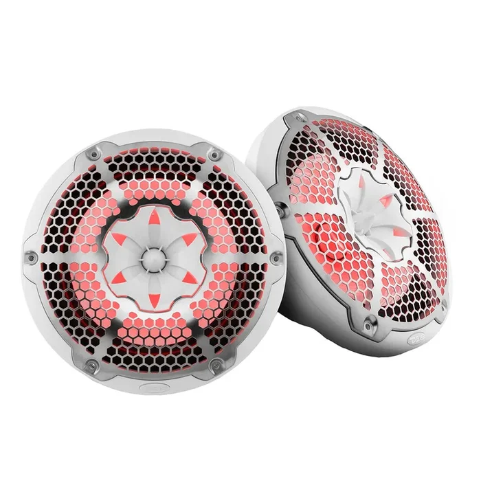 DS18 HYDRO 10″ 2-Way Speakers w/Bullet Tweeter Integrated RGB LED Lights – White [NXL-10M/WH]