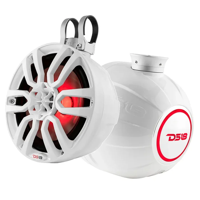 DS18 HYDRO 6.5″ Compact Wakeboard Pod Tower w/RGB Light – 300W – White