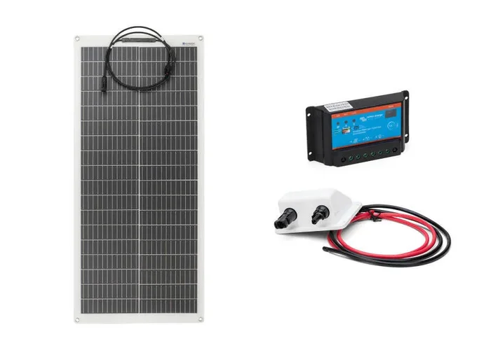 Entry-level solar set: 100 W module incl. VICTRON PWM controller and through-deck