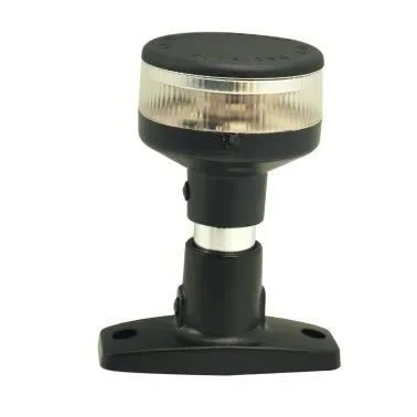 Euromarine Navigation Light On Black Tilting Pole – White 360° – 102mm
