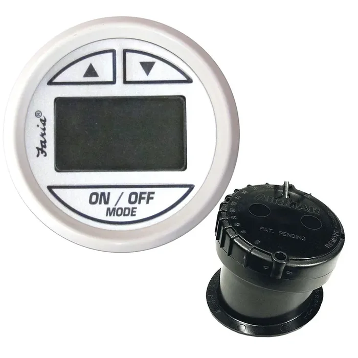 Faria 2″ Depth Sounder Dress White w/In-Hull Mounted Transducer – 13151