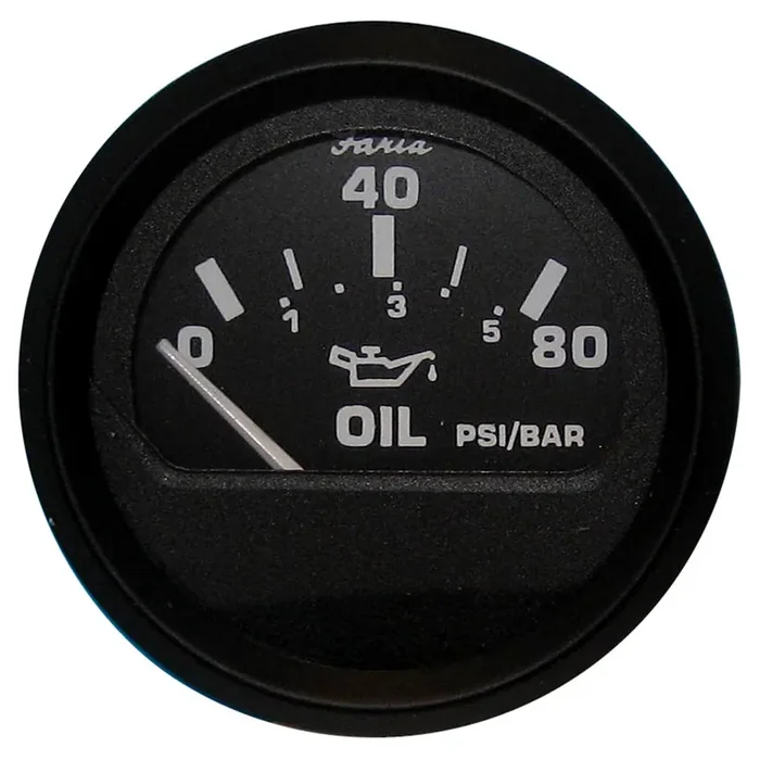 Faria Euro Black 2″ Oil Pressure Gauge (80 PSI) – 12803