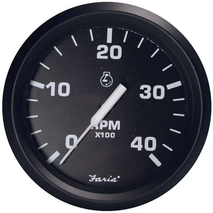 Faria Euro Black 4″ Tachometer – 4000 RPM (Diesel – Magnetic Pick-Up) – 32803