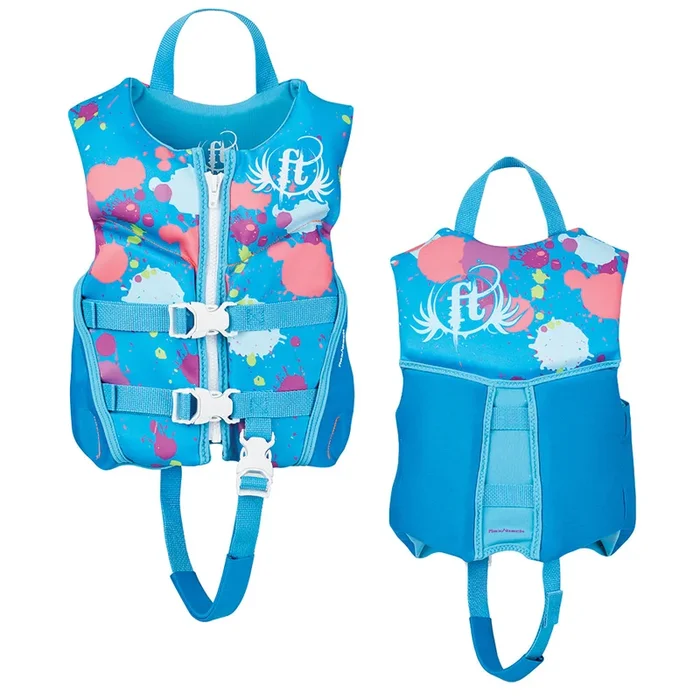 Full Throttle Hinged Rapid-Dry Flex-Back Life Vest – Child 30-50lbs – Aqua