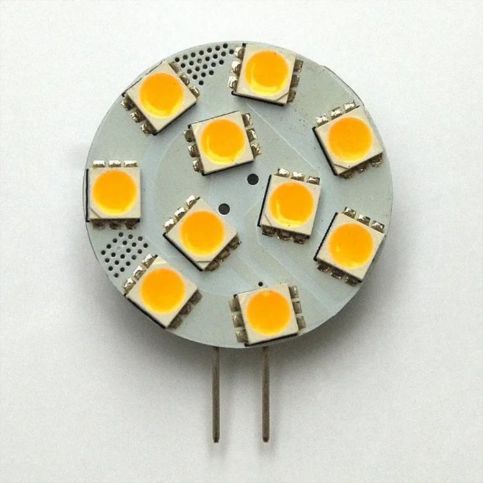 G4 10 SMD 5050 LED Planar Disc Lamp: 12V