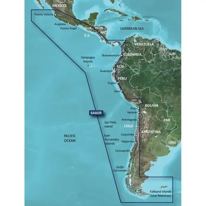 Garmin BlueChart g3 HD – HXSA002R – South America West Coast