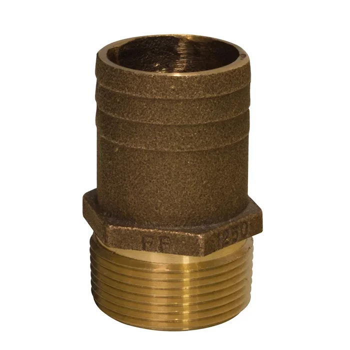 GROCO 1/2″ NPT x 3/4″ Bronze Full Flow Pipe to Hose Straight Fitting