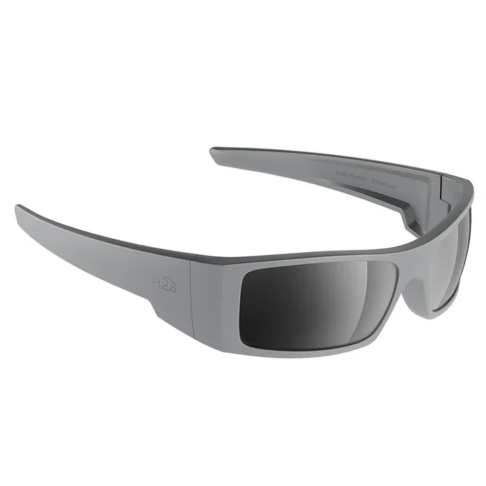 H2Optix Waders Sunglasses Matt Grey, Grey Silver Flash Mirror Lens Cat.3 – AntiSalt Coating w/Floatable Cord