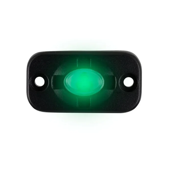 HEISE Auxiliary Accent Lighting Pod – 1.5in x 3in – Black/Green