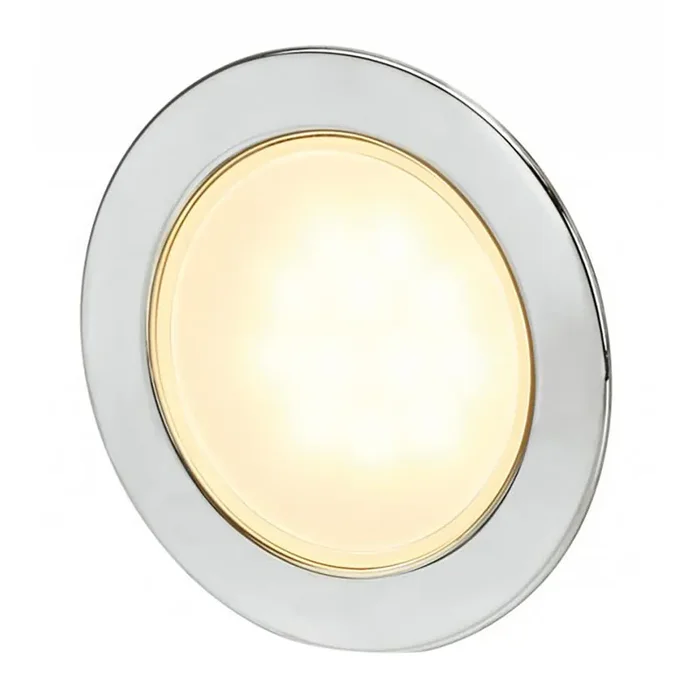Hella Marine Round Warm White EuroLED 95 Gen 2 LED Down Light – Stainless Steel Rim – 958340021