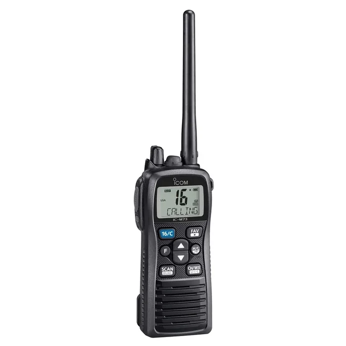 Icom M73 PLUS Handheld VHF Marine Radio w/Active Noise Cancelling & Voice Recording – 6W – M73 PLUS 71