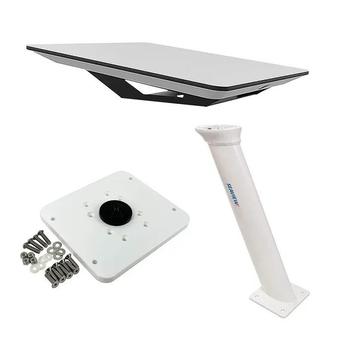 KVH Starlink Flat Panel Kit w/24″ Seaview Pedestal Mount & Adastlka Starlink Top Plate