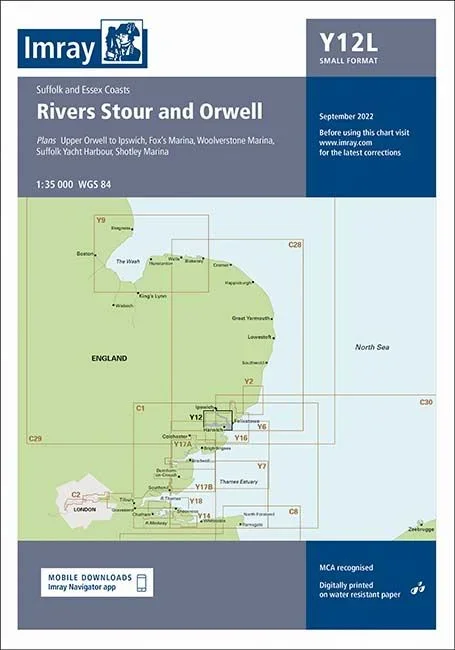 Laminated Y12 Rivers Stour and Orwell (Imray Chart)