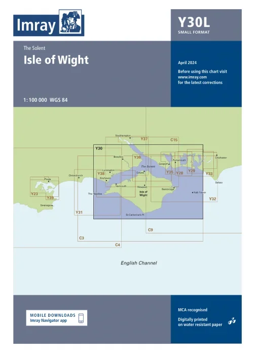 Laminated Y30 Isle of Wight (Imray Chart)