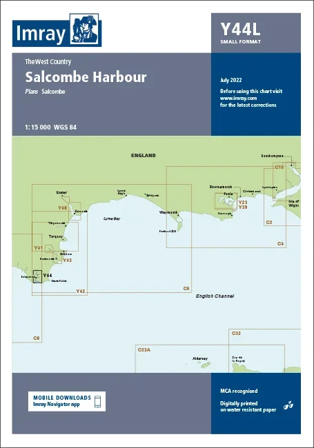 Laminated Y44 Salcombe Harbour (Imray Chart)