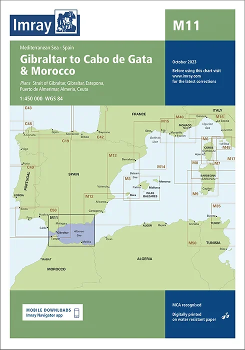 M11 Gibraltar to Cabo de Gata and Morocco (Imray Chart)