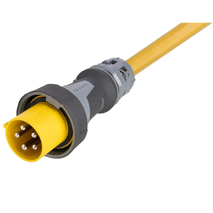Marinco 100 Amp 120/208V 4-Pole, 5-Wire Shore Power Cable – No Neutral Wire – One-Ended Male Only Cord – Blunt Cut – 100′