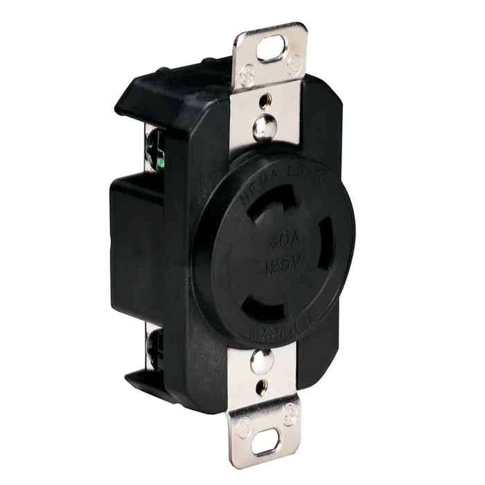 Marinco 305CRRB 125V 30Amp Locking Receptacle – Black