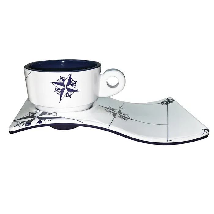 Marine Business Melamine Espresso Cup and Plate Coffee Set – Northwind – Set of 6