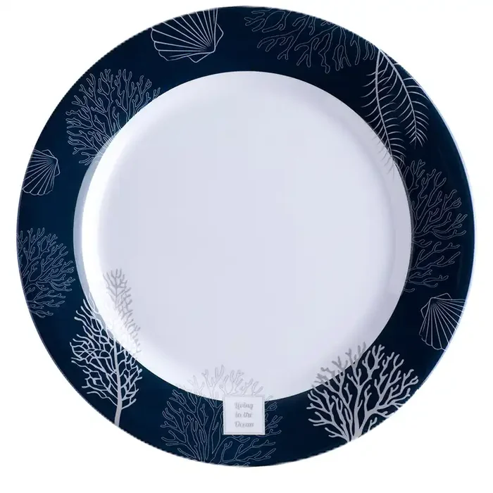 Marine Business Melamine Flat, Round Dinner Plate – Living – 10in Set of 6
