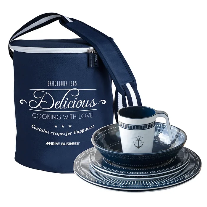 Marine Business Melamine Tableware Set & Basket – SAILOR SOUL – Set of 24