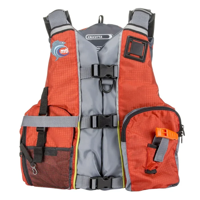 MTI Calcutta Fishing Life Jacket – Orange/Light Grey