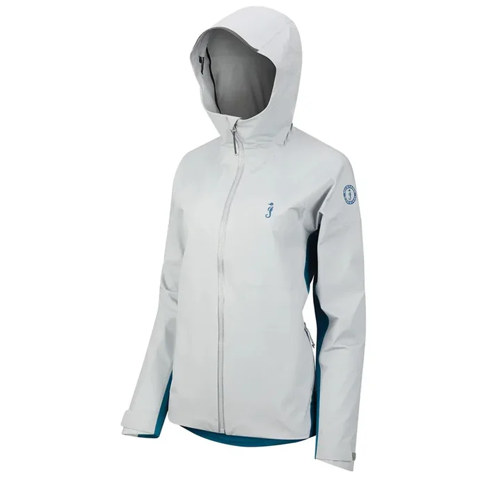 Mustang Women’s Callan Waterproof Jacket – (Mid Grey – Ocean Blue) – XL