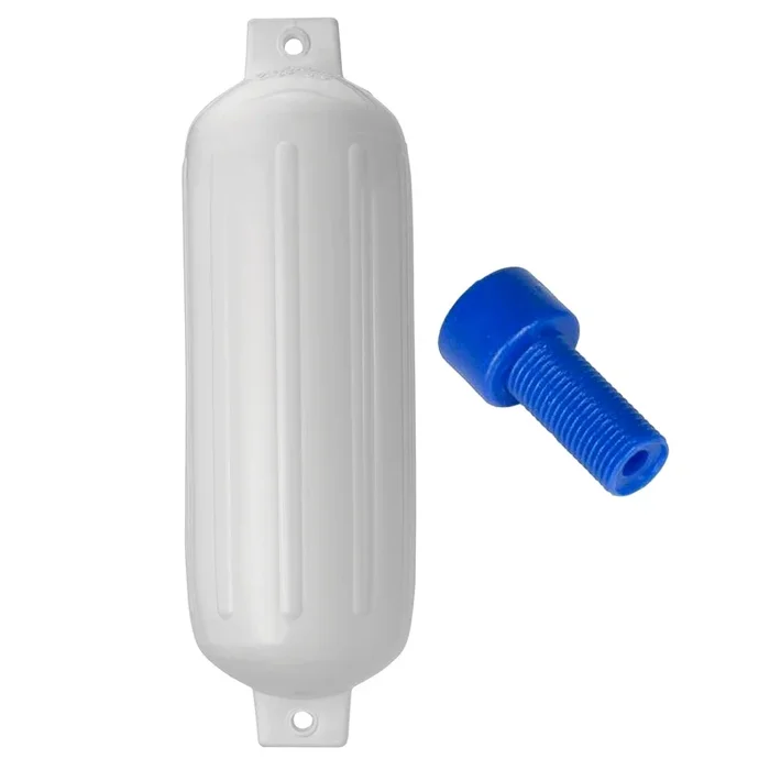 Polyform G-5 Twin Eye Fender 8.8″ x 26.8″ – White w/Air Adapter
