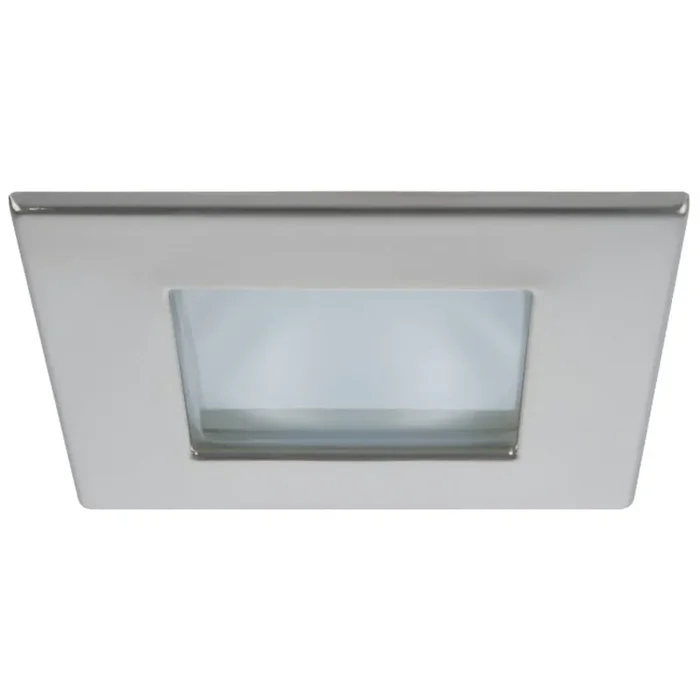 Quick Marina XP Downlight LED – 6W, IP66, Spring Mounted – Square Satin Bezel, Square Warm White Light