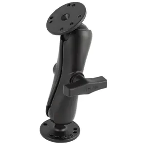 RAM Mount 1.5in Ball Double Socket Arm with 2 2.5in Round Bases – AMPs Pattern