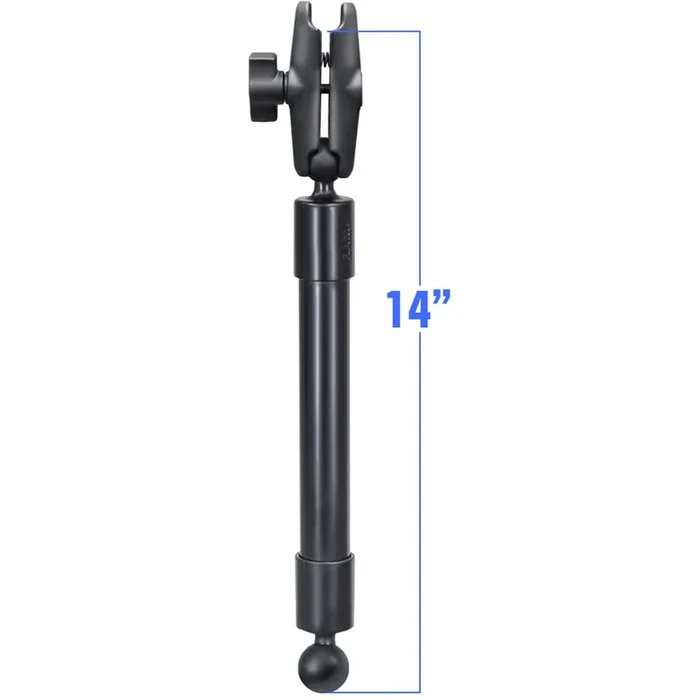 RAM Mount 14″ Long Extension Pole w/2 1″ Ball Ends and Double Socket Arm [RAP-BB-230-14-201U]