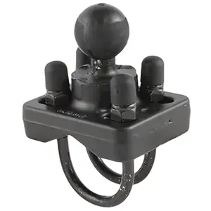 RAM Mount Double U-Bolt Base with 1in Ball for Rails from 0.75in to 1.25in Diameter