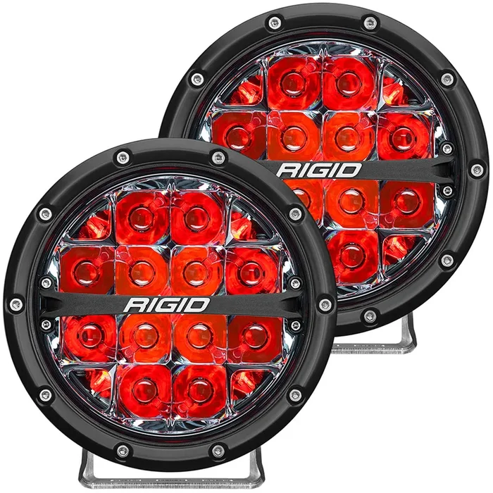 RIGID Industries 360-Series 6″ LED Off-Road Fog Light Spot Beam w/Red Backlight – Black Housing