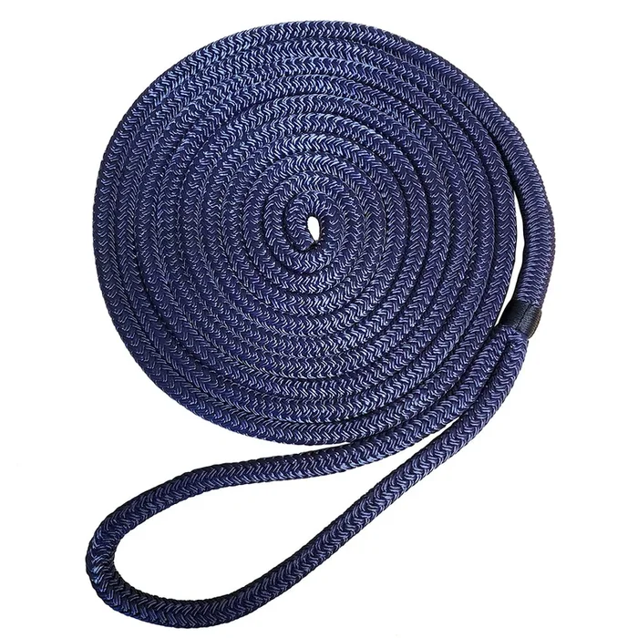 Robline Premium Nylon Double Braid Dock Line – 5/8″ x 35′ – Navy Blue